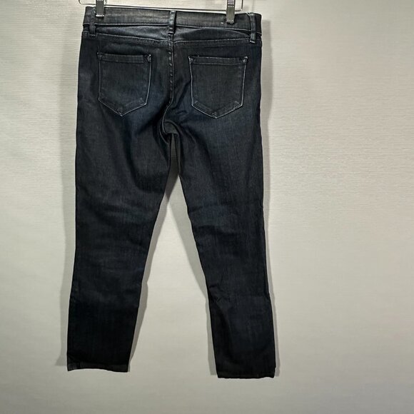 Club Monaco Jeans Womens 0 Dark Wash Cotton Stretch Pockets Straight Leg - Picture 6 of 8